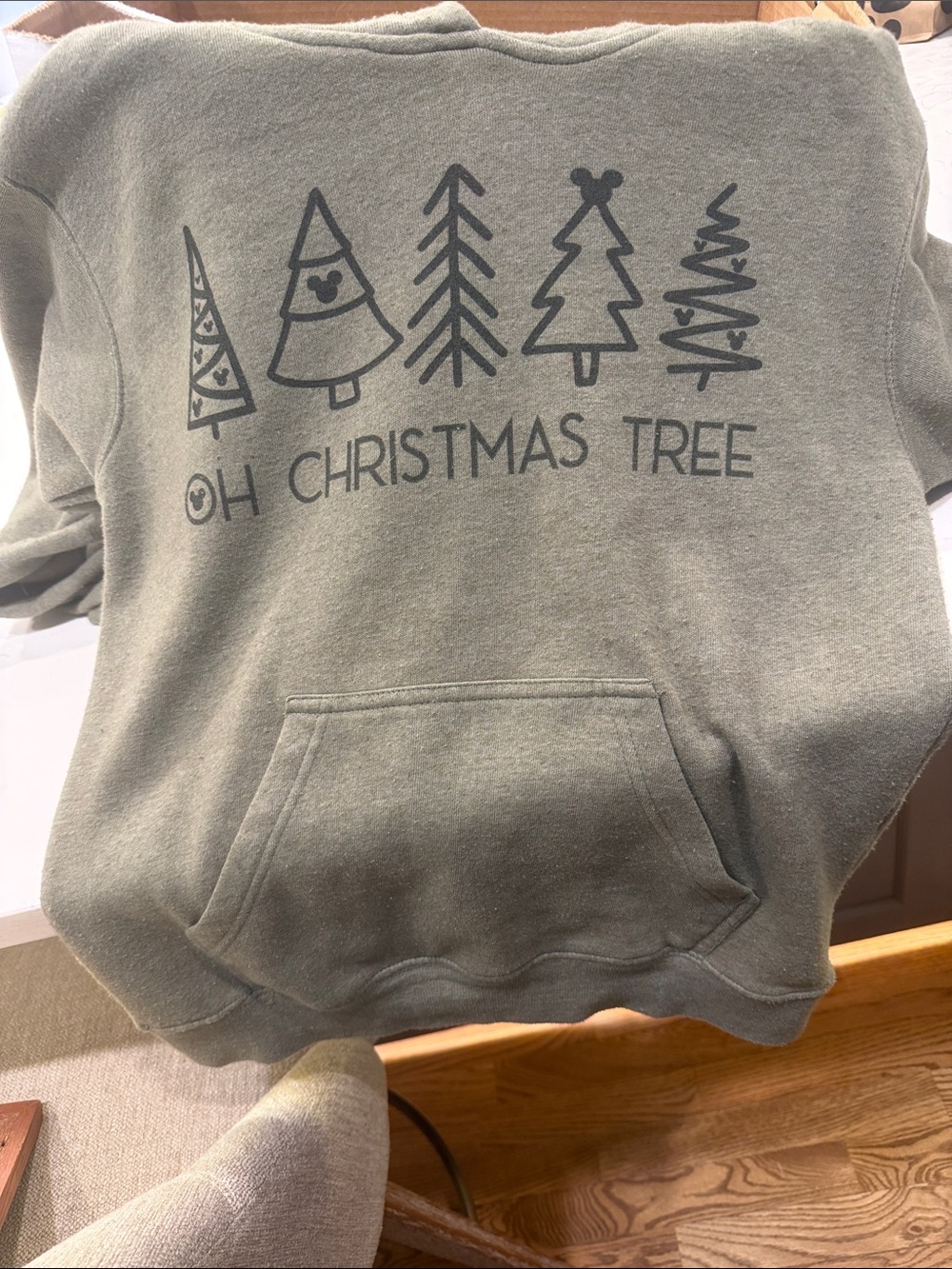 Oh Christmas Tree Pullover Hoodie - Olive Green